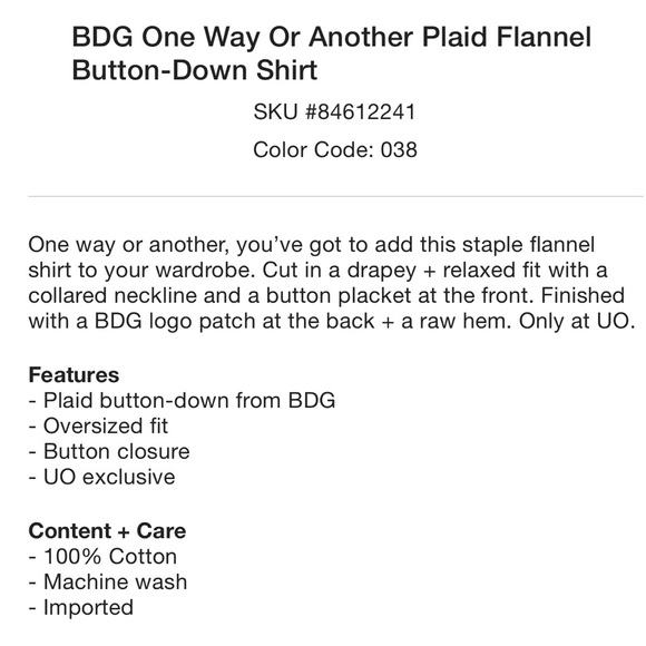 BDG One Way or Another  Plaid Flannel Button-Down Shirt - Picture 8 of 8